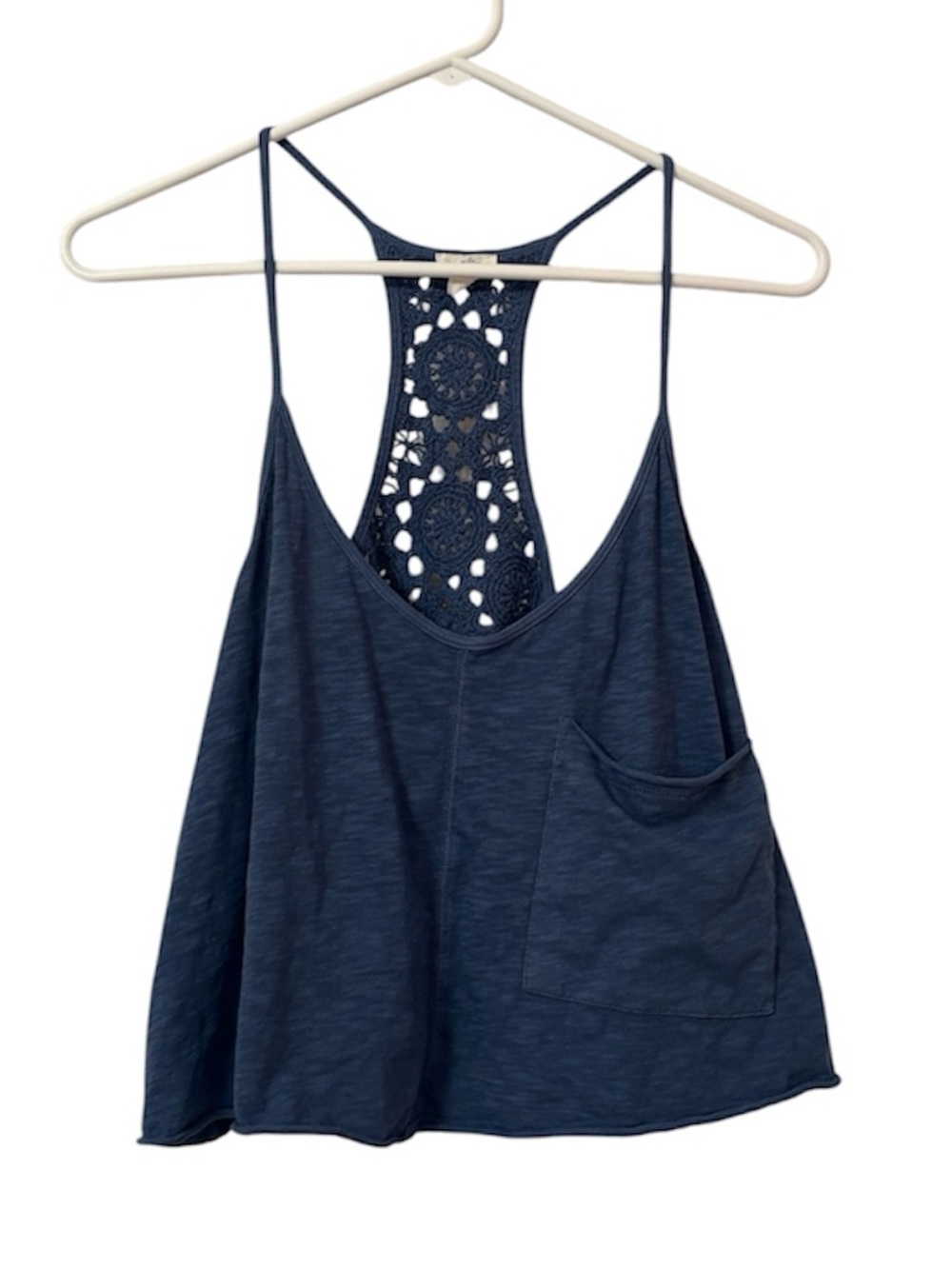 Aerie Summer House Crochet Back Cropped Tank Top